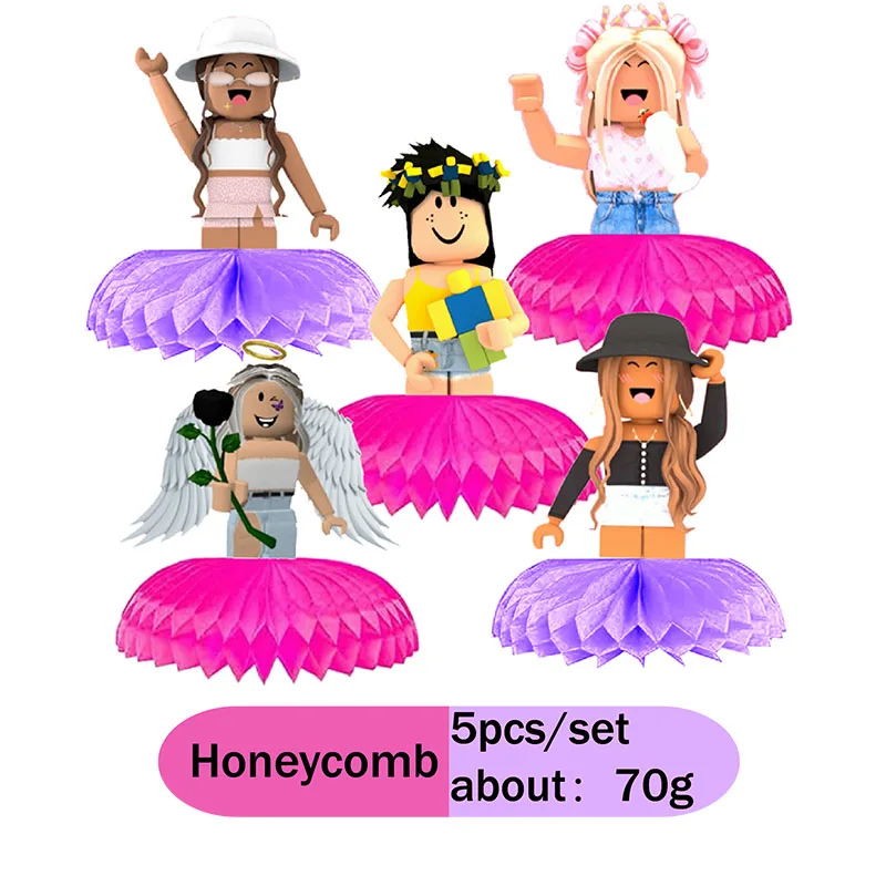 Sandbox Building Game Robloxed Pink Theme Birthday Party Decoration Balloon Event Supplies Tableware Banner Background