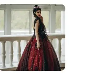 Vestido de novia rojo oscuro hecho a medida