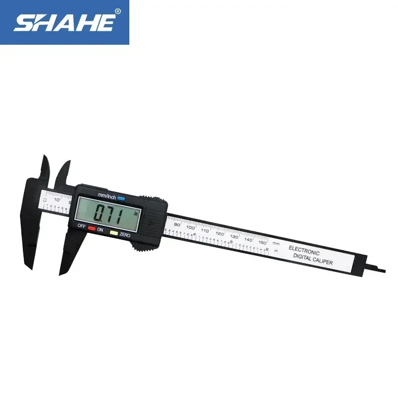 Shahe 0-150 mm Plastic LCD Digital Electronic Vernier Caliper Carbon Fiber Vernier Caliper Measurement Tools