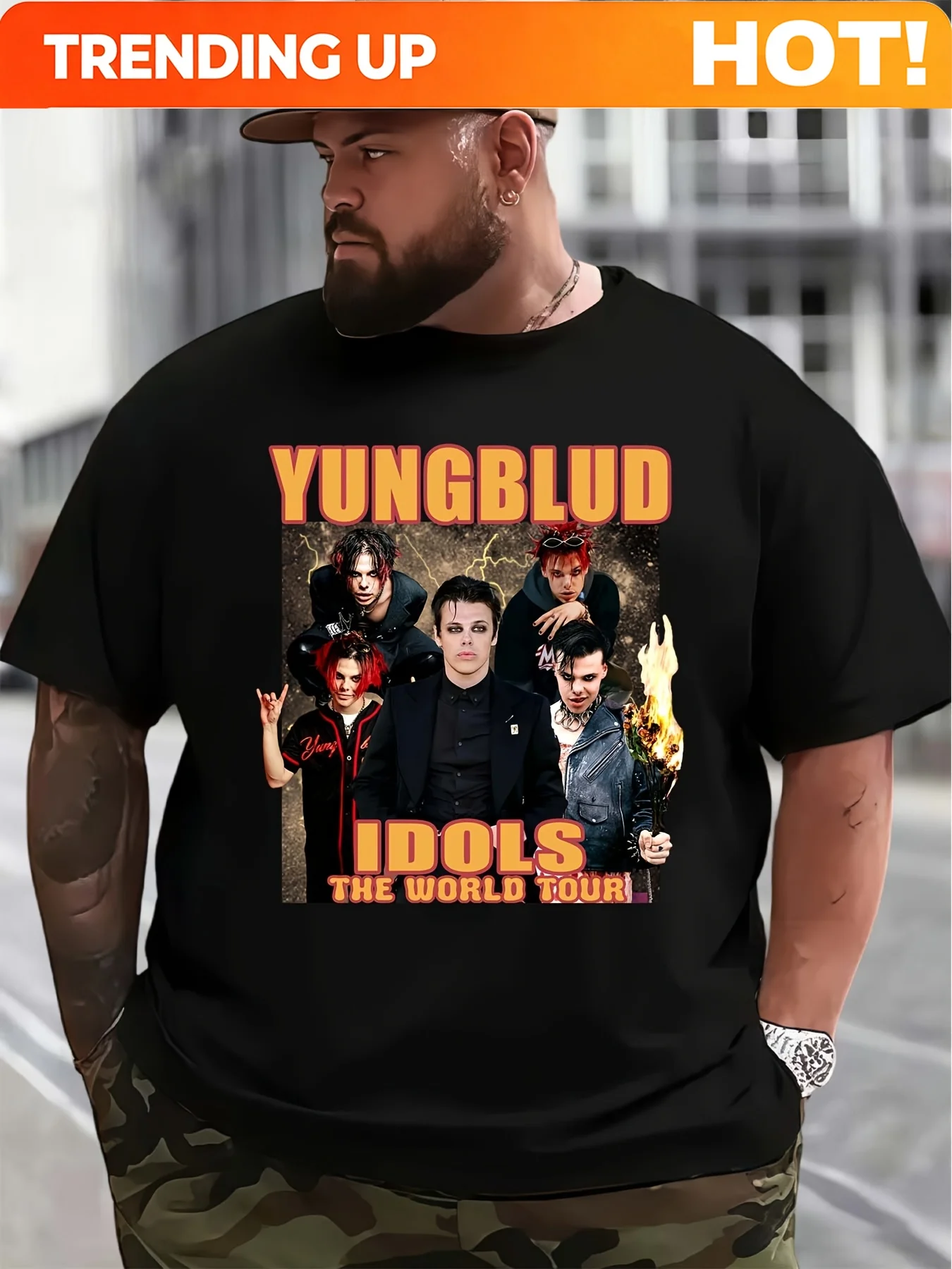 Unisex Yungblud IDOLS The World Graphic T-Shirt, 220G, Perfect for Casual And Athletic Wear. Available in Larger Sizes, Ideal fo