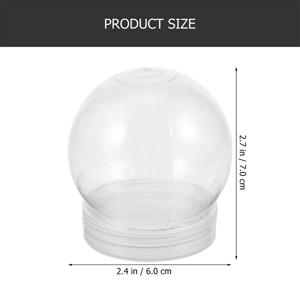 15 Pcs DIY Snow Globe Instant Tumbler Can Decor Ball Shape Water Globes Prop Small Round Chewing Gum Machine