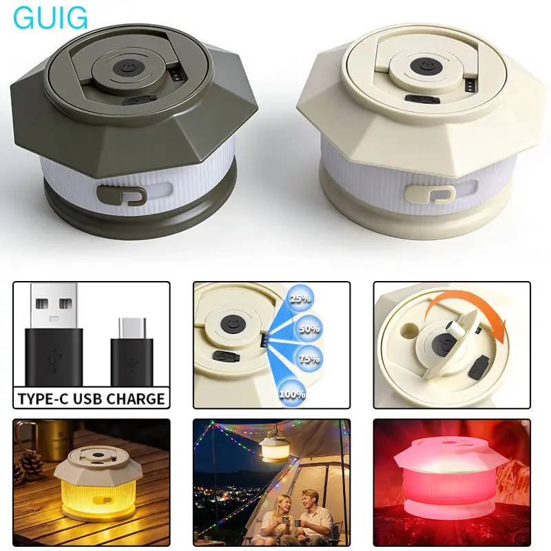 

New 7 Modes LED Camping Lamp Strip Atmosphere 20M Length Recyclable Light Belt Outdoor Garden Decoration Lamp for Tent Room