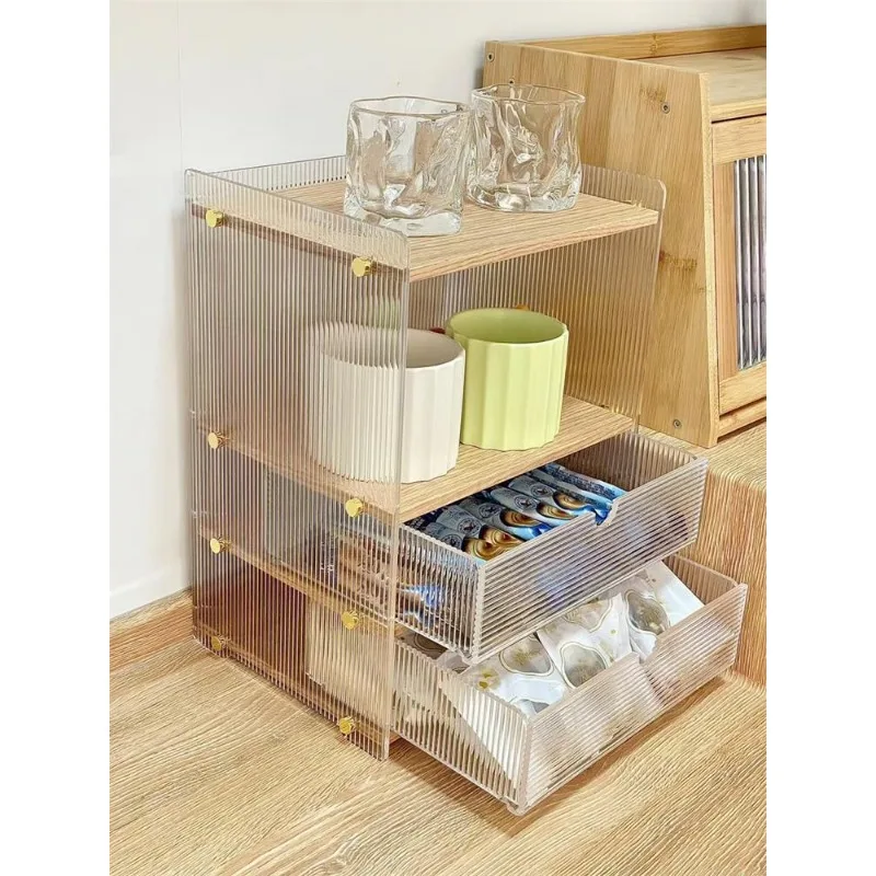 Acrylic cosmetics storage box, tabletop skin care products, perfume shelf, dresser, multi-layer drawer display stand