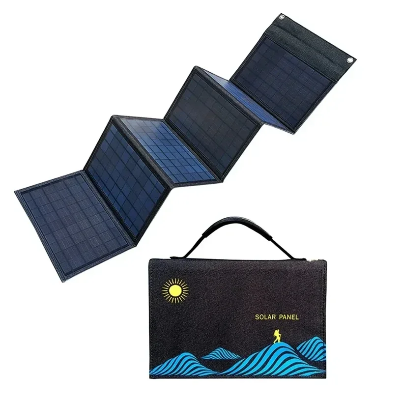 12V 100W Foldable Solar Panel Charging Portable Foldable Mobile Phone USB Outdoor Power Bank Travel Charger Household