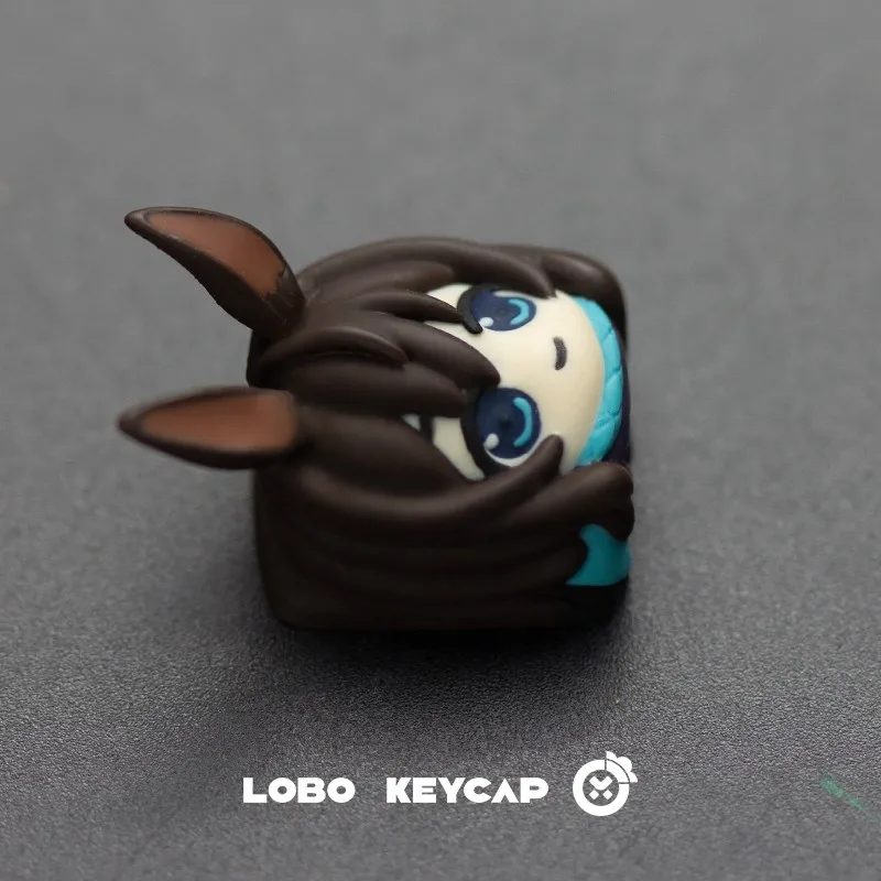 Arknights Amiya Keycap Ręcznie robione nasadki z żywicy Klawiatura mechaniczna Nasadki na klawisze Śliczne, spersonalizowane akcesoria do gier Prezenty