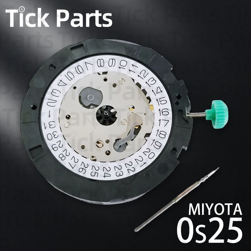 Miyota OS25 0S25 Movimiento cronógrafo de cuarzo 3 manecillas Fecha 24H 1/20s SR927W 13? ? Componentes de reloj de 5,10 mm