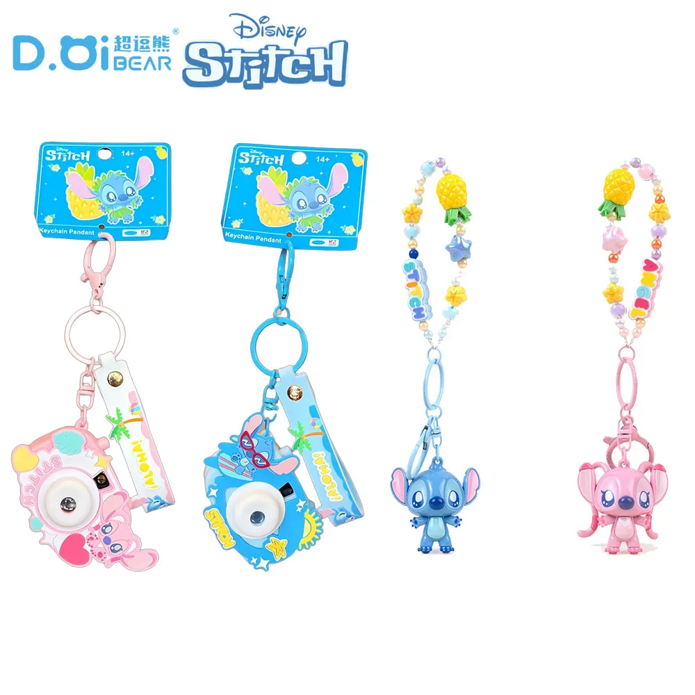 

Genuine Stitch Anime Peripherals Keychains Mini Backpack Charm Mobile Phone Decoration Cute Collectible Gifts for Boys Girls