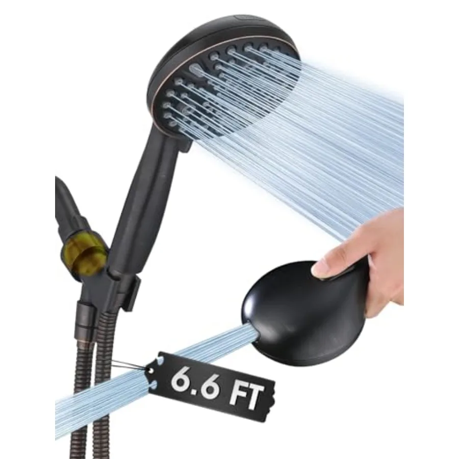 

High Pressure 10 Setting Handheld Shower Head, 5" Detachable Showerhead Spray Built-in Power Wash to Clean Tub, Tile and Pets,