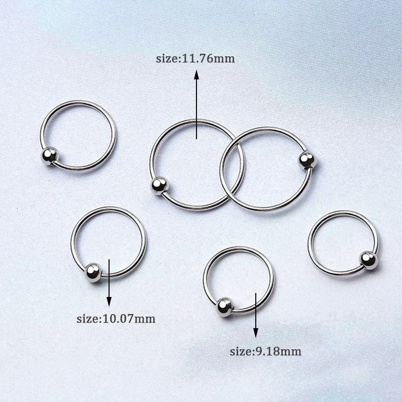 AngLang-Boucles d'oreilles à tige en argent regardé 925 pour femmes et filles, créoles d'oreille minimalistes, perle ronde, cadeau de joaillerie fine, YEA395, 3 TANRound