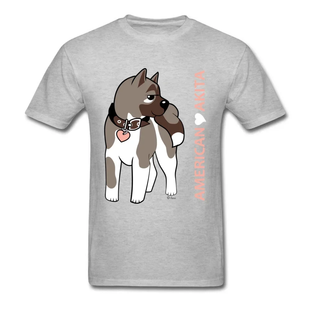 harajuku fashion graphic Cute American Akita Dog T-Shirt 100% Cotton O-Neck Summer Short Sleeve Casual Mens T-shirt Size S-5xl