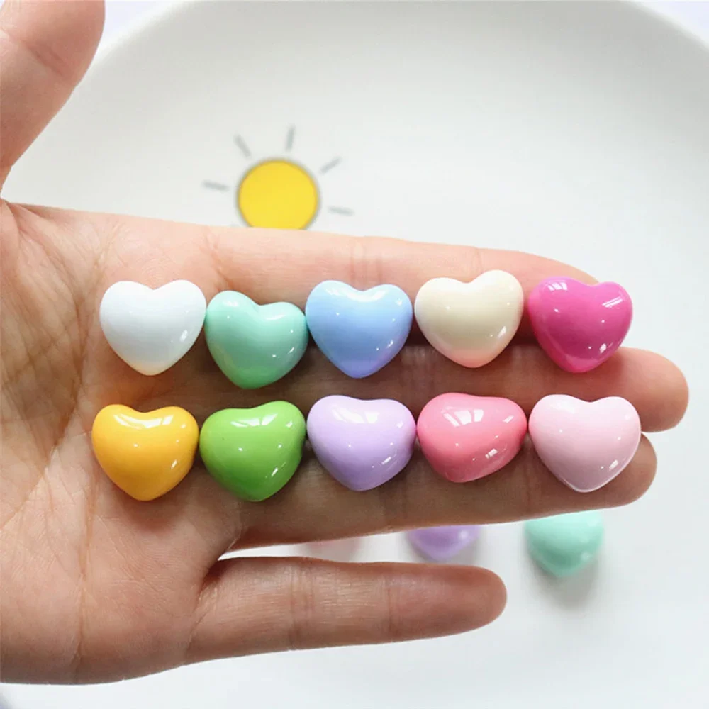 کے لیے 10PCS Kawaii چمکدار 16x15mm ہارٹ مینیچر فلیٹ بیک رال کیبوچنز ہیئرپین سکریپ بکنگ DIY ہوم ڈیکور کرافٹ لوازمات
