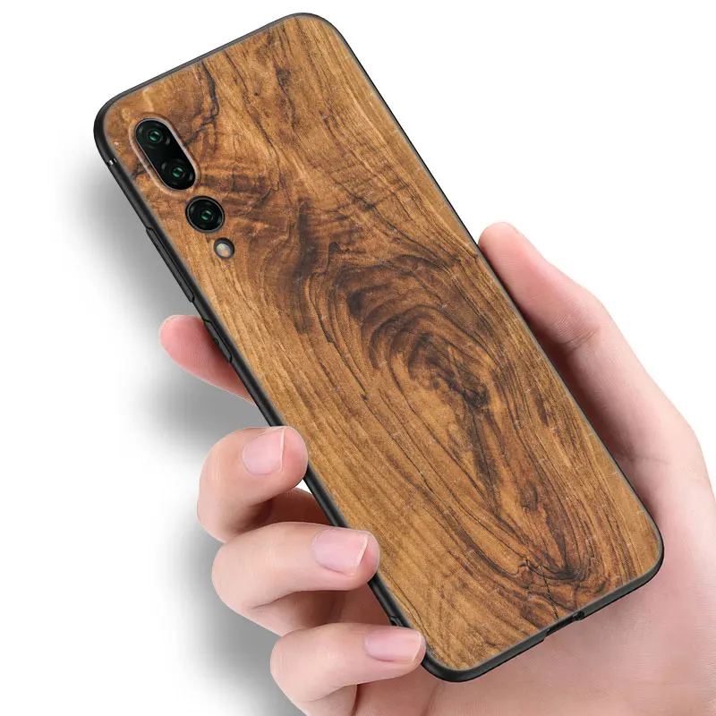 Holz Textur Kunst Handy hülle für Huawei P8 P9 P10 P20 P30 P40 Lite E P50 P Smart Pro Z 2018 2020 2021 Soft TPU Black Cover