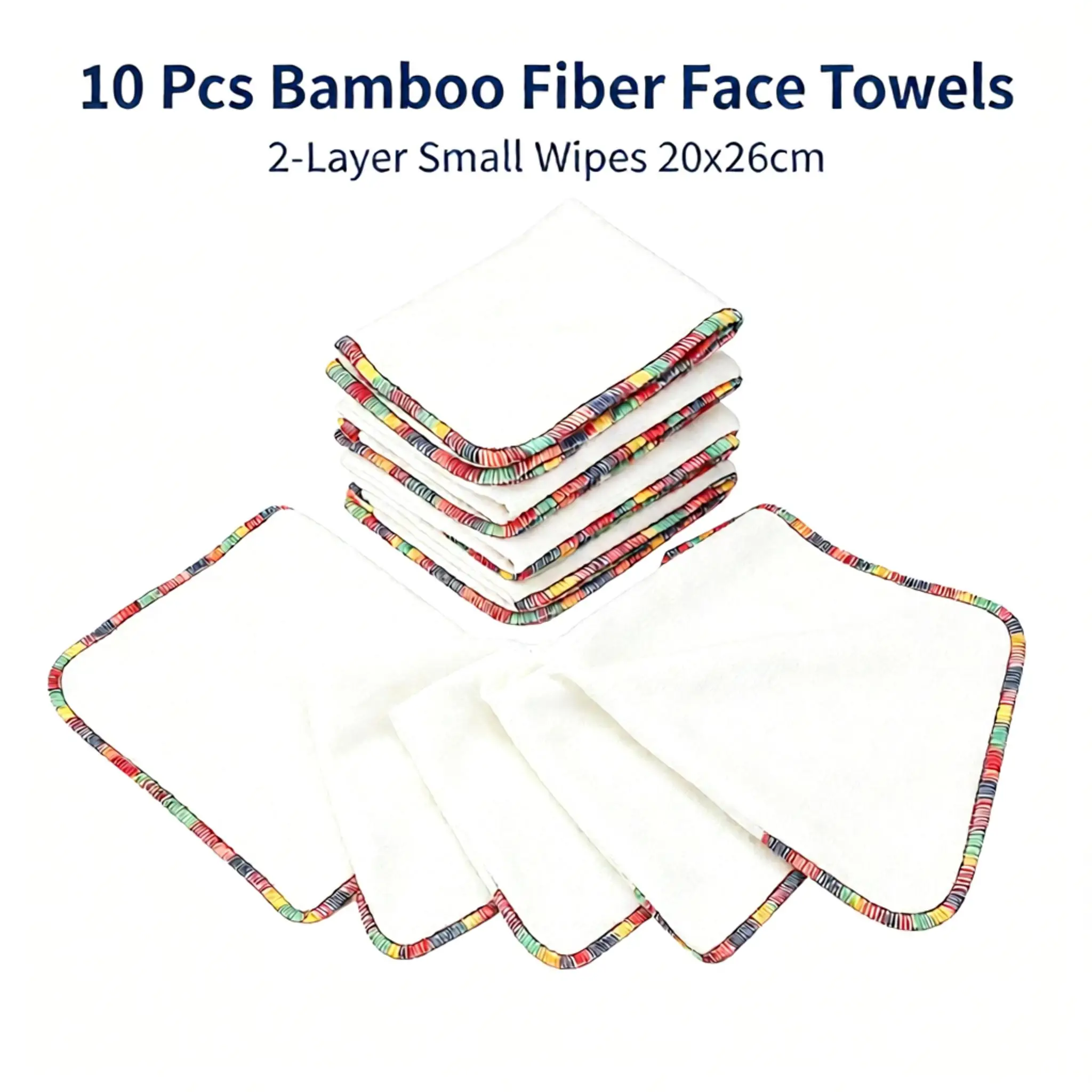 Soft Bamboo Fiber Baby Saliva Burp Towels 10Pcs 20x26cm Reusable Kids Handkerchief Feeding Bath Cloth For Newborn Infant