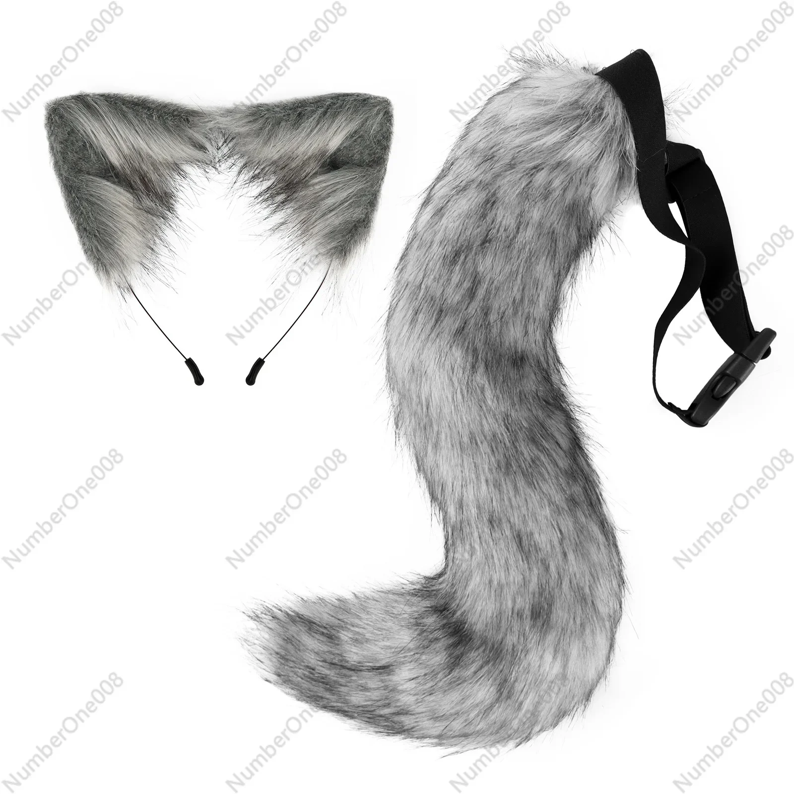 Halloween Cos Simulated Fox Plush Tail Costume Accessories Beast Tail Cat Ear Headband Headdress