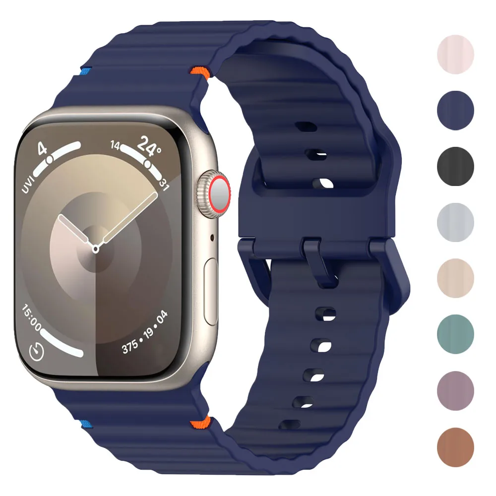 Apple Watch用の柔らかく通気性のあるシリコンバンド,iwatch 10,42mm,ultra 49mm,se 40mm, 44mm用のスポーツブレスレット,時計アクセサリー,46mm