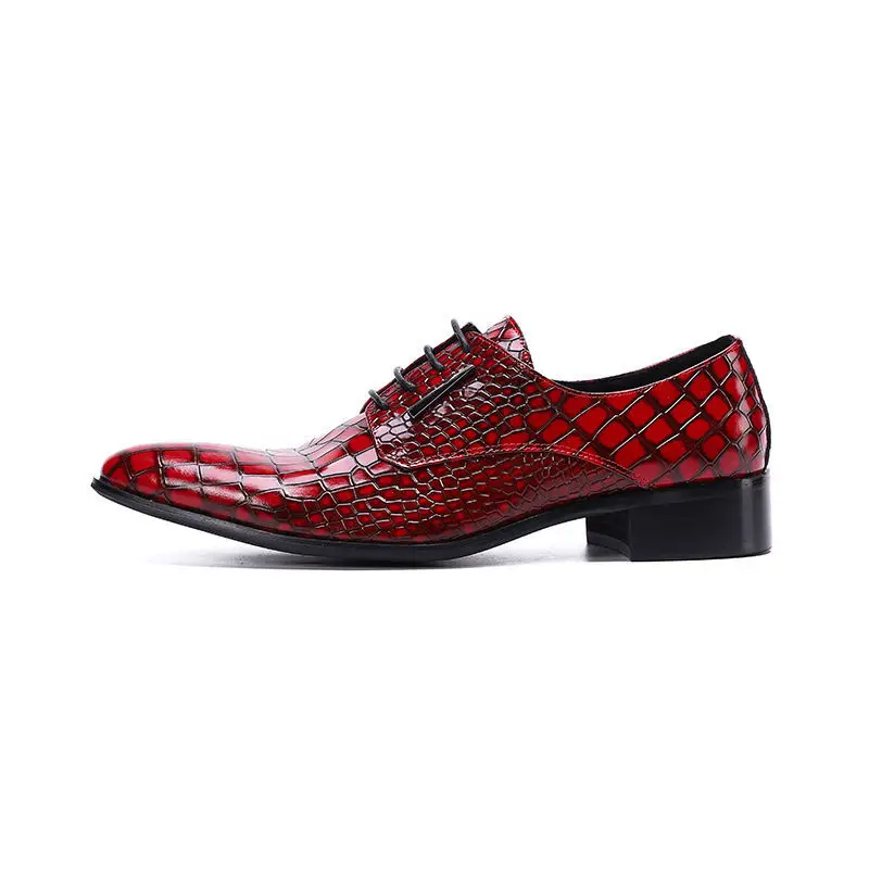 Italian New Men Red Crocodile Shoes Handmade Pointed Pointy Toe Dress Shoes Men Shiny Wedding/Party Shoes Sapatos Masculino