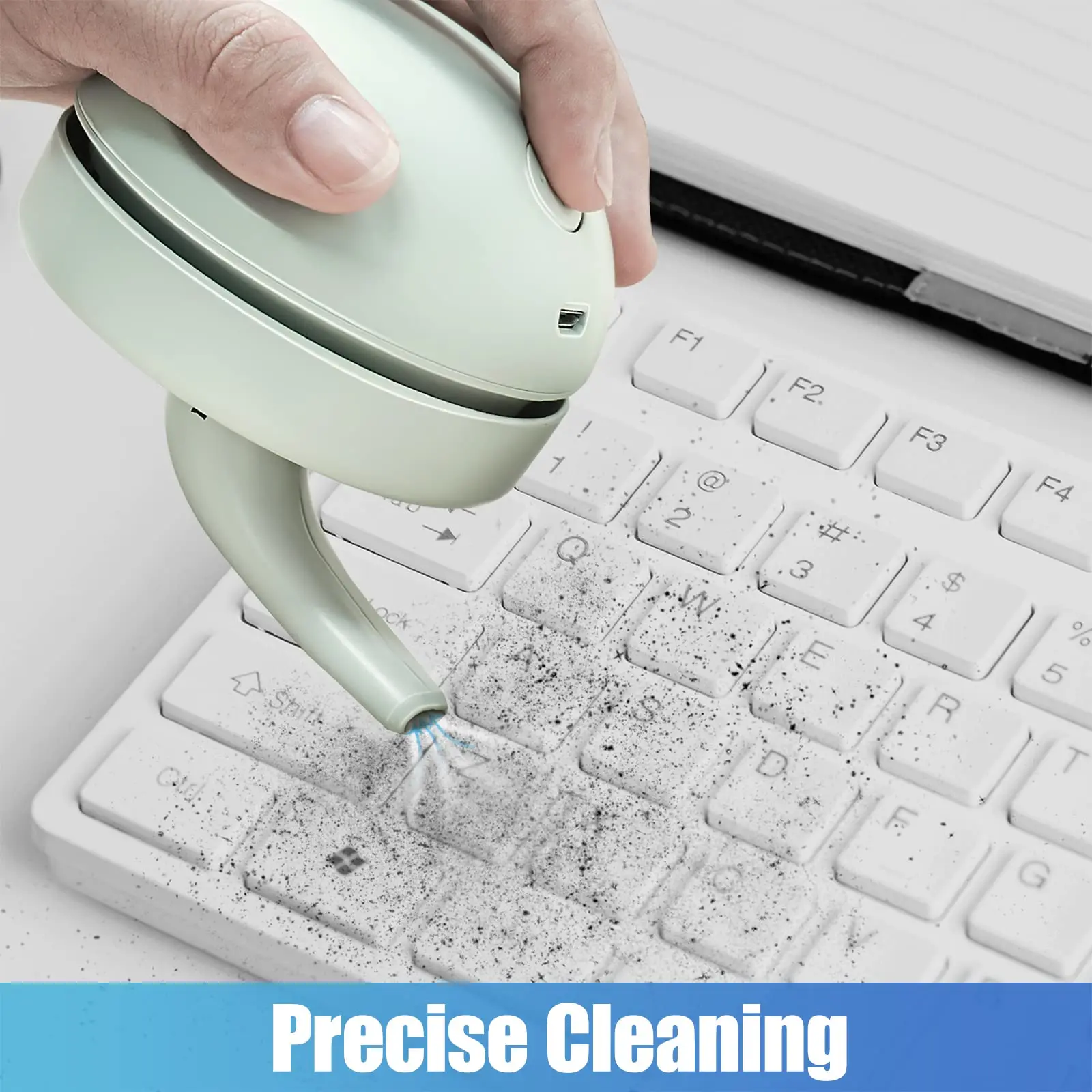 Mini Desktop Vacuum Cleaner,USB Charging Keyboard Vacuum Cleaner with Vacuum Nozzle ,Office Cordless Desk Dust Sweeper