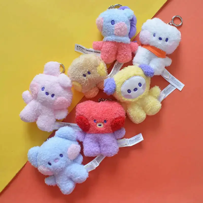 BT21 Line Friends lindo Tata Cooky Anime Kawaii chica bolsa colgante de felpa Snapy Chimmy muñeca juguete llavero accesorios regalo decorativo