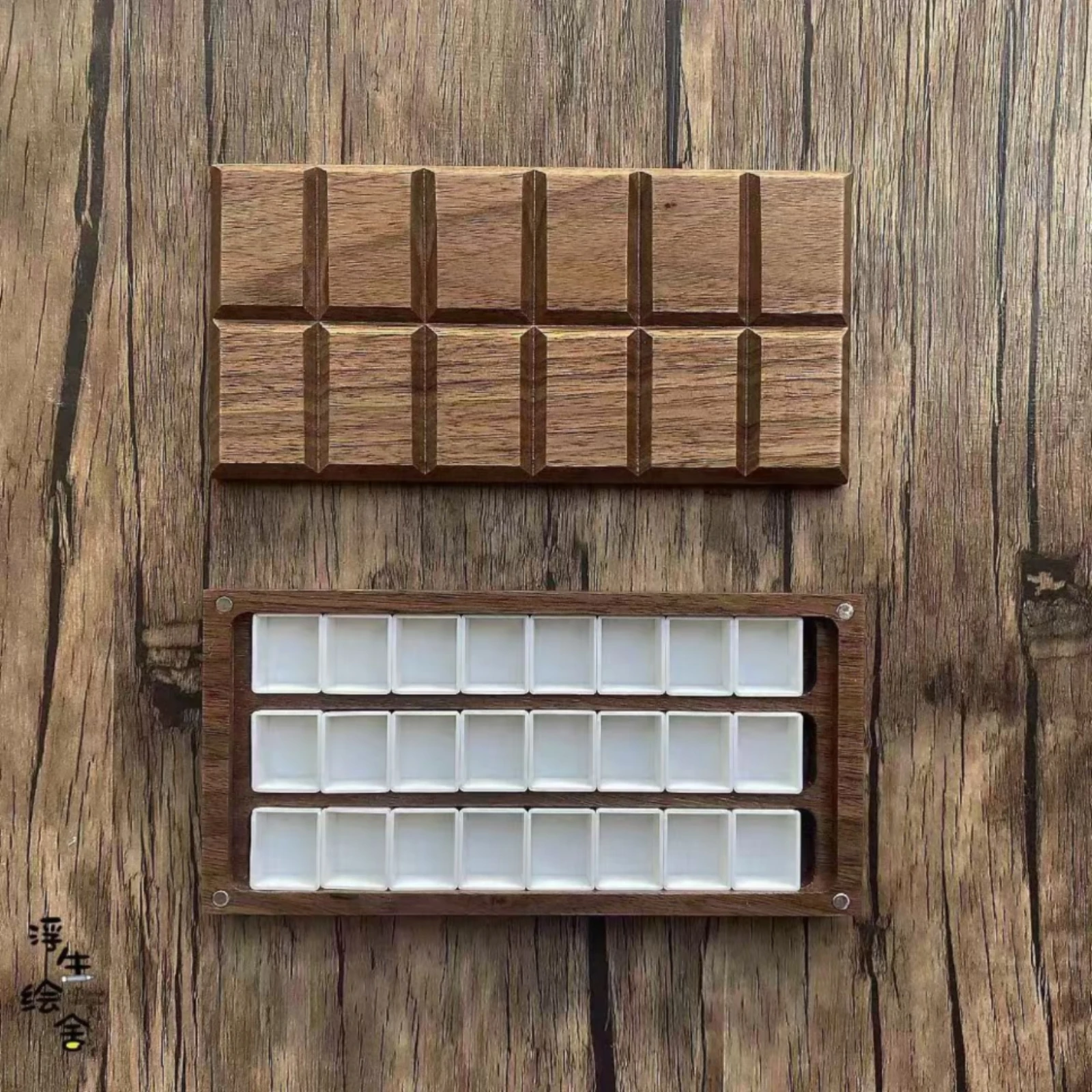 Wooden Paint Storage and Palette Box Long-Lasting Wooden Paint Organizer Box with Compartments Organized Reusable for Artists