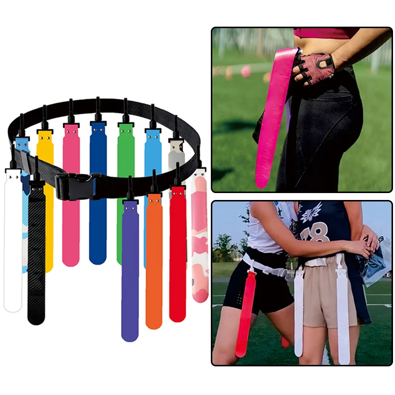 1 pz bandiera sportiva bandiera da calcio in tessuto bandiera in vita colore brillante regolabile allenamento da competizione bandiera in vita da calcio americano in PVC