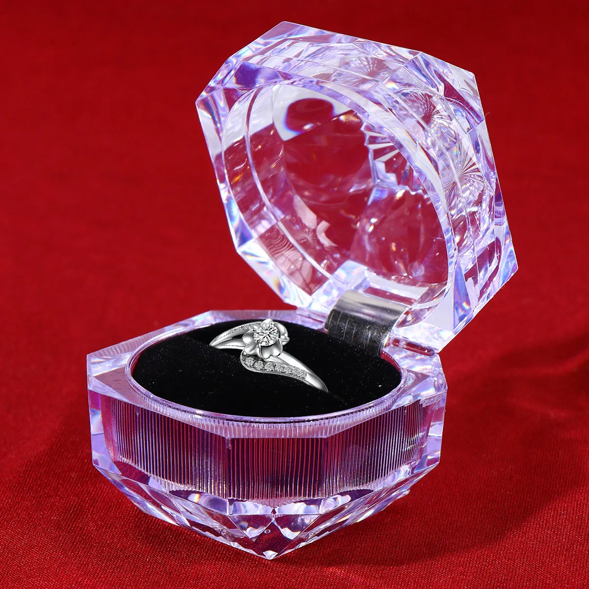 Delicate Ring Box Black Jewelry Packaging Organizer Unique Shape Design for Earrings Necklace Engagement Wedding Gifts