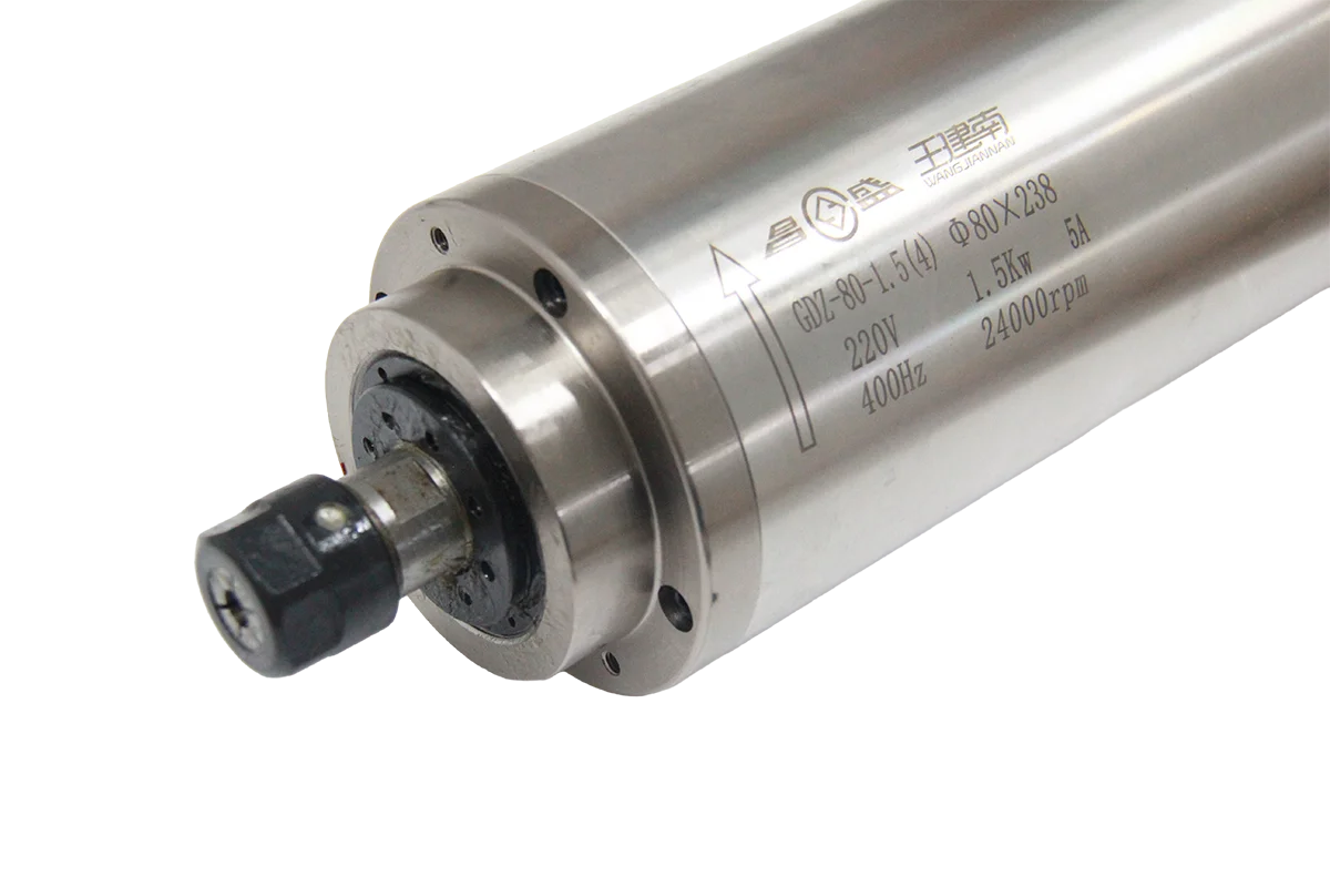 1.5kw Water Cooled CNC Router Spindle 220V Three-Phase ER11 Collection 400Hz 24000rpm (GDZ80-1.5)
