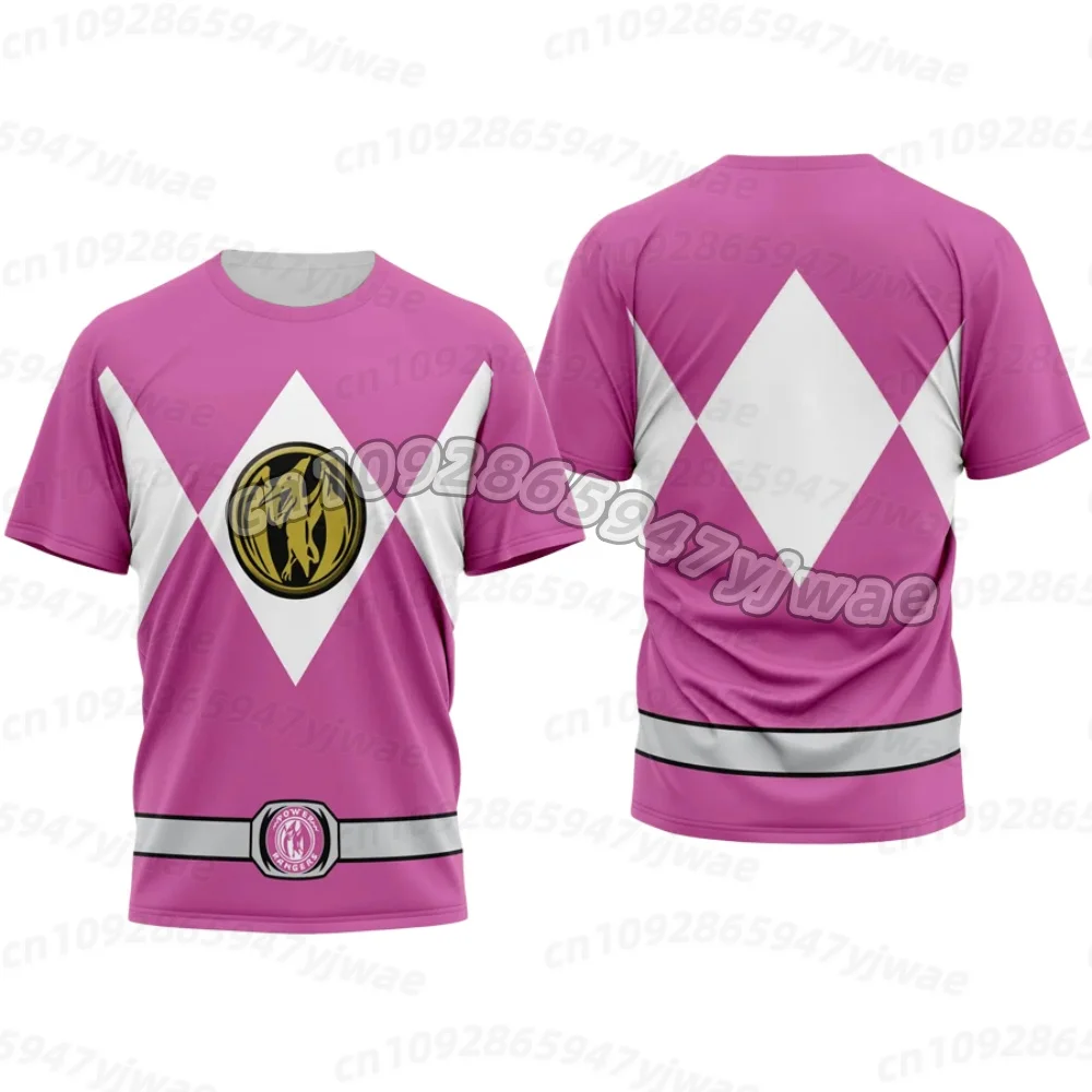 26 Power &Rangers Dinosaur Totem Nostalgisches T-Shirt für Sport und Fitness, lockere, große Größe, kurzärmliges T-Shirt für Erwachsene und Kinder – Detail 10