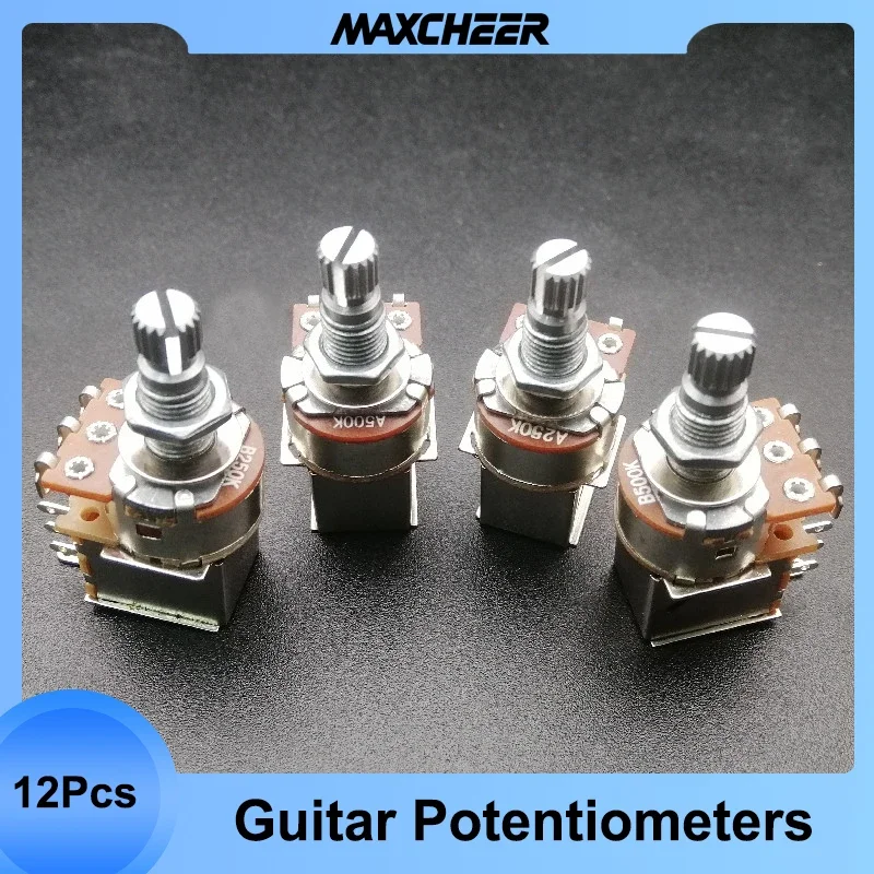 

12Pcs Guitar Push Pull Pots Potentiometers Switch 250K 500K Long Split Shaft 18mm for Electric Guitarra Bass Parts