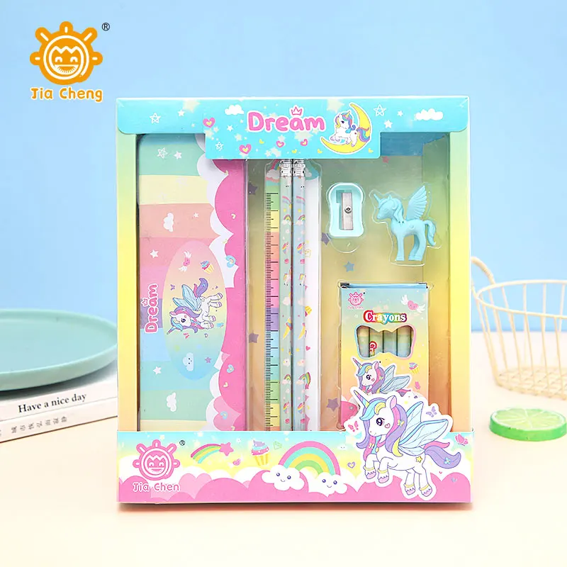 

Pencil Stationery Set for Kids - Cartoon Pencil Stationery Set,With 1 Pencil Box，2 Pencils, 1 Rubber, 1 gripper, 1 Sharpener