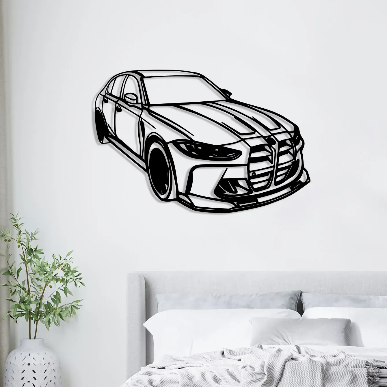 Modern Luxury Car Metal Wall Art - Sleek Black Iron Design with, Perfect for Office, Living Room, Bedroom, Terrace, Kitchen 1pc