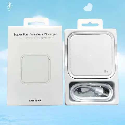 SAMSUNG 22.5w Fast Charge Wireless Charger Pad EP-P2400 For Galaxy S25 S24 S23 FE Note20 Ultra Z Flip Fold 7 6 5 4 3 2 Iphone 17