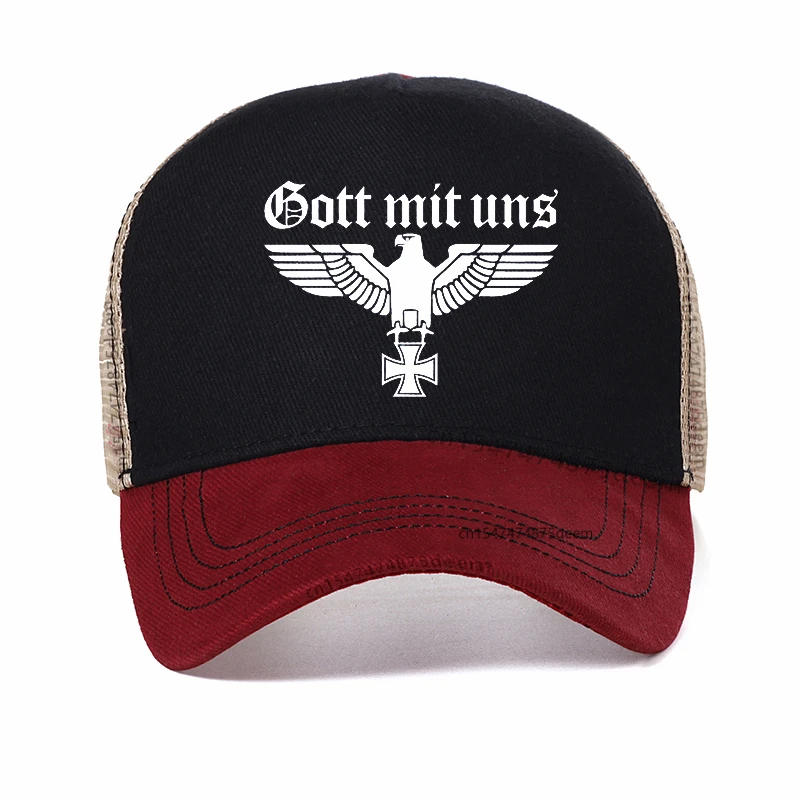 

God with us Eagle Pin WW2 Wehrmacht Military Badge Baseball Cap Adjustable men Trucker hat summer Mesh Breathable hats