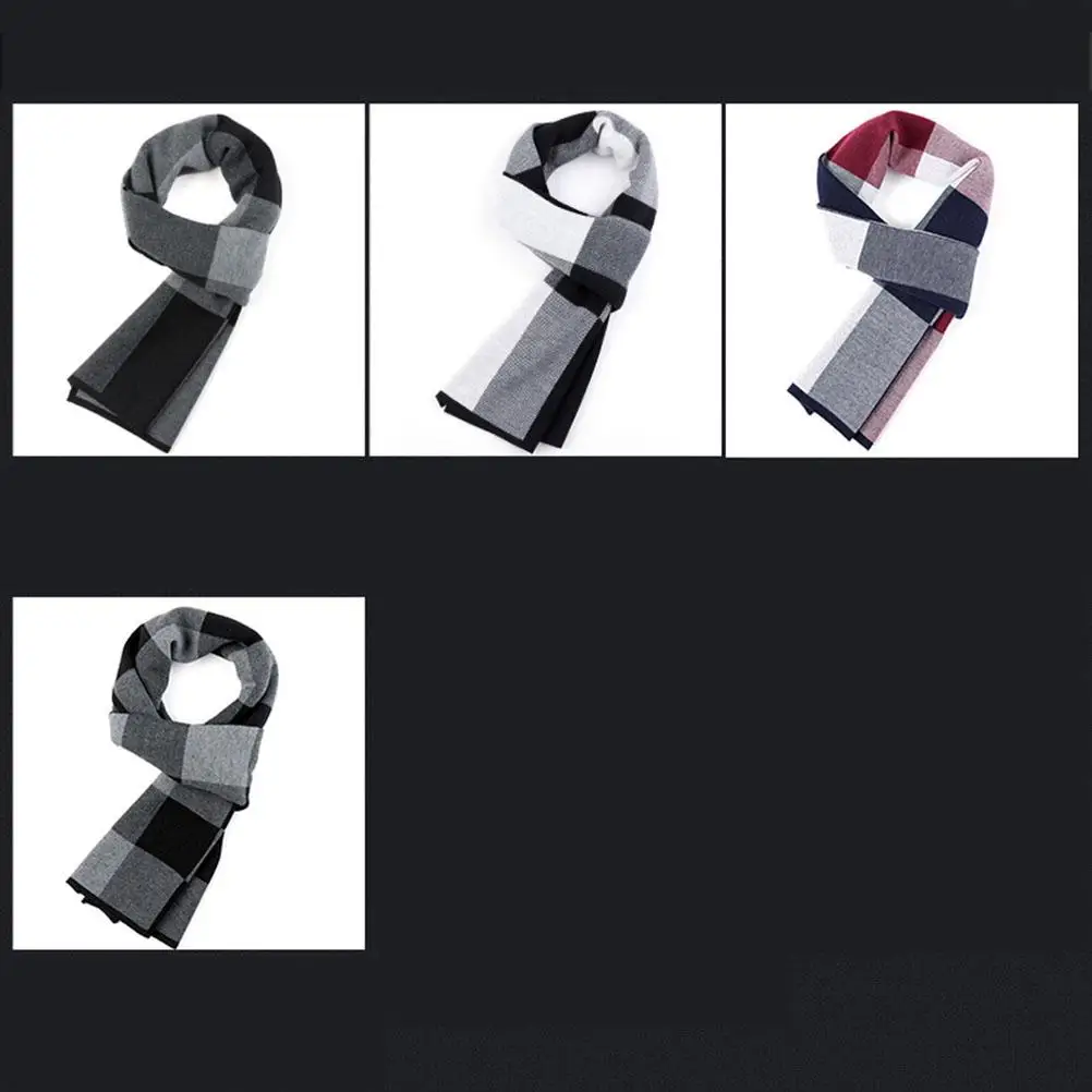 Bufanda gruesa cálida para hombre, cuello grueso para clima frío, bufandas tejidas para hombre, calentador para hombre