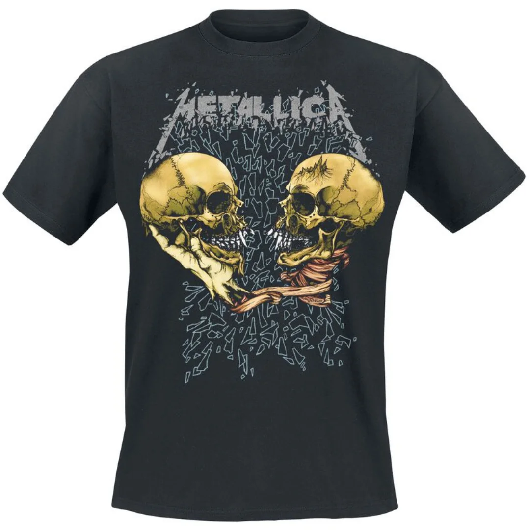 Metallica Sad But True T Shirt Men Women Heavy Metal Rock Band Tee Double Skulls Front Back Print Streetwear Tops Kids Tshirt ﻿