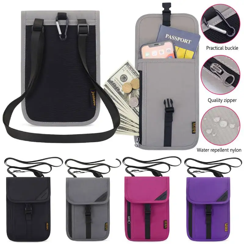 

Mini Passport Holder Pack Travel Documents Crossbody Bags with Neck Rope RFID ID Credit Card Storage Organizer Anti-theft Pouch