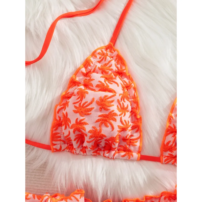 جديد الأزهار إبرة لينة التفاف تكدرت الرقبة الرسن التعادل أنيقة حزب بيكيني مجموعة