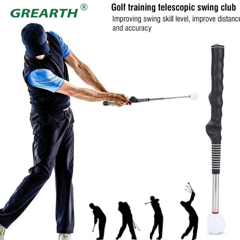 Golf Swing Stick Telescopic Impact Bars Vocal Golf Swing Trainer Training Practice Warm Up Stick Indoor Outdoor Drop Shipping