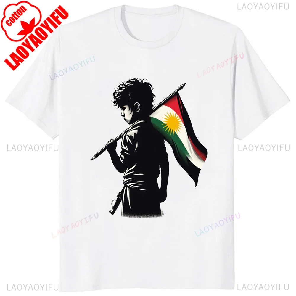 Free Kurdistan Freedom T-shirt Cotton Short Sleeve Casual Fashion Loose Man Tshirt Streetwear Breathe Comfort Hip Hop Women Tees