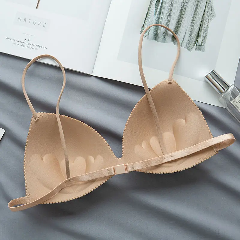 Sexy Triangle Cup Bras Women Beauty Back Gathers Breasts Lace Underwear Wrap Chest Seamless No Steel Ring Invisible Push Up Bra