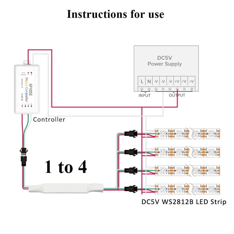 Mini LED Strip TTL Signal Amplifier Repeater For WS2812B WS2811 SK6812 DC5V 3Pin RGBIC Addressable Pixel Light Module 1 TO 2/4/8