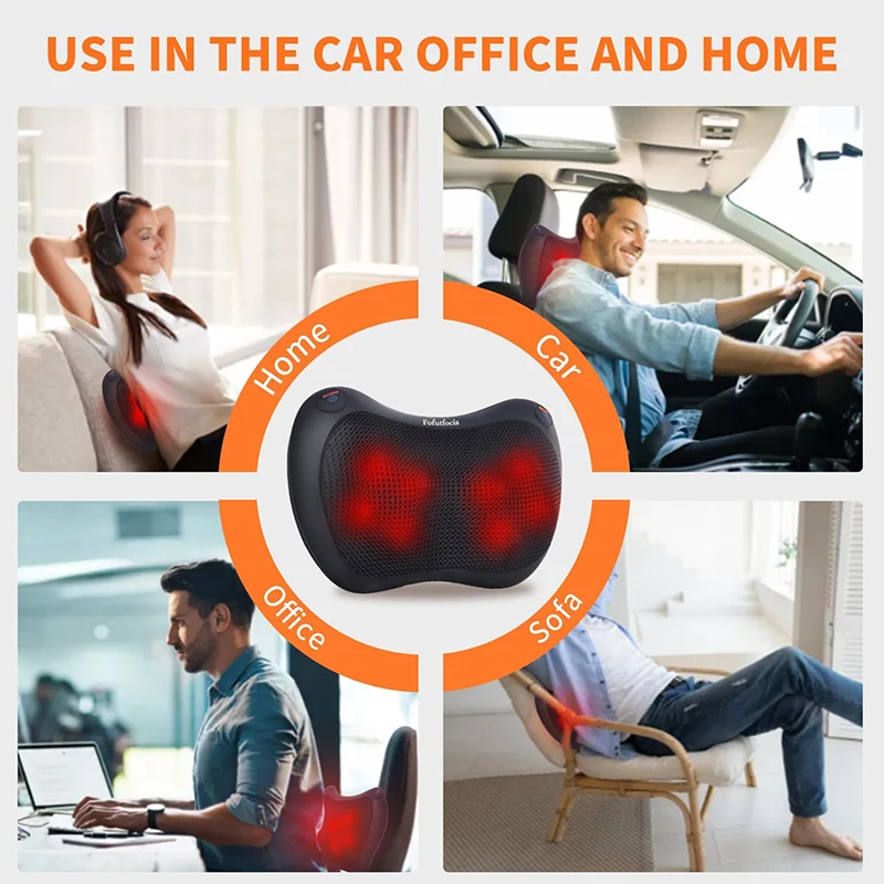 Electric Neck Massage Pillow Cervical Massager Waist Back Shoulder Shiatsu Kneaded Heating Cushion Multifunctional Relaxation - Image 5