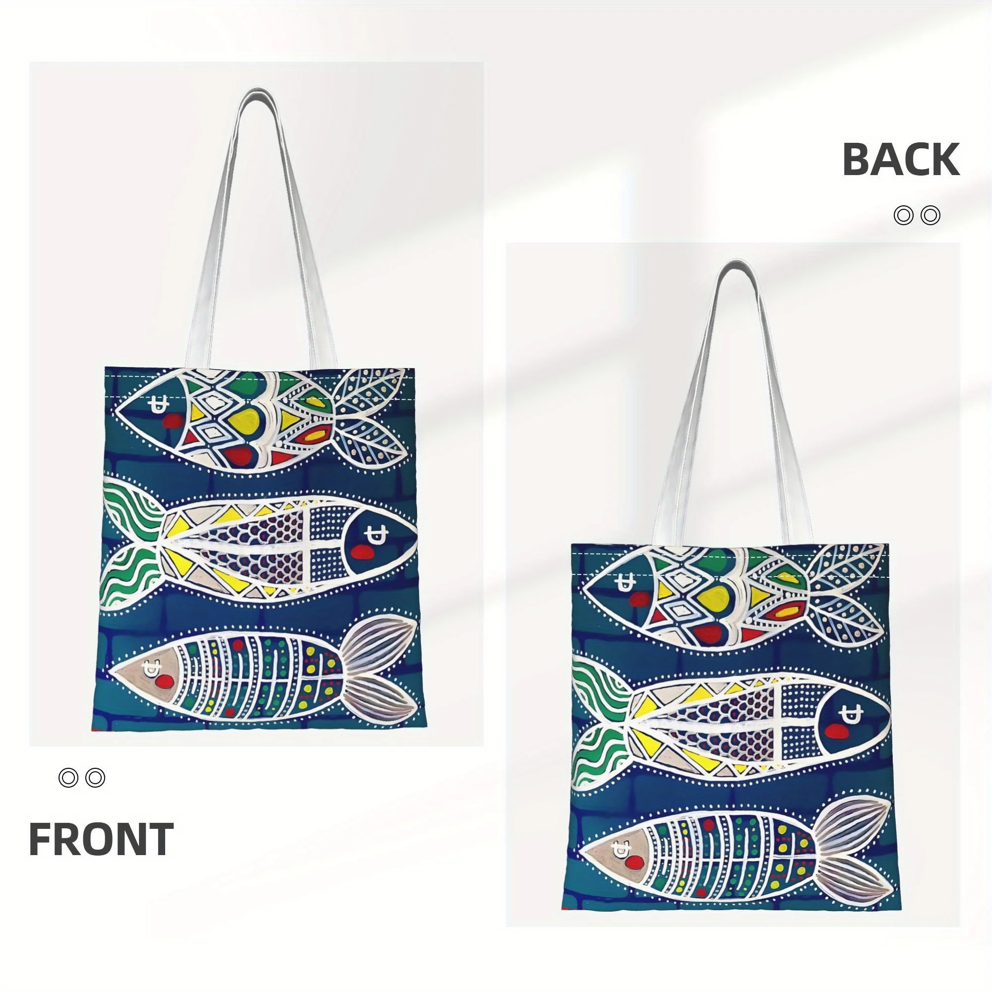 Cute Daily Tote Bag Featuring Sardines Perfect For Shopping With A Stylish Yet Minimalist Design