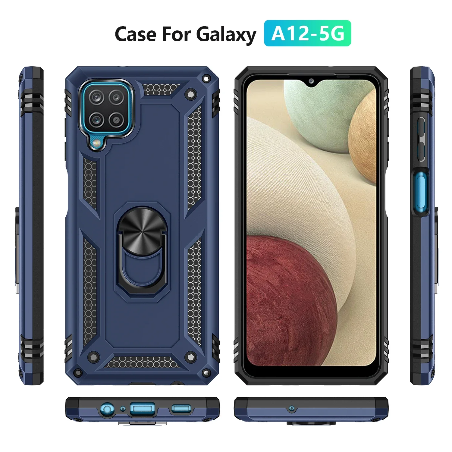 Ring Holder Case For Samsung Galaxy A12 SM-A125F/M/N M12 F12 A M F 12 Shockproof Cover For Galaxy A12 Case Samsung A12 M12 F12