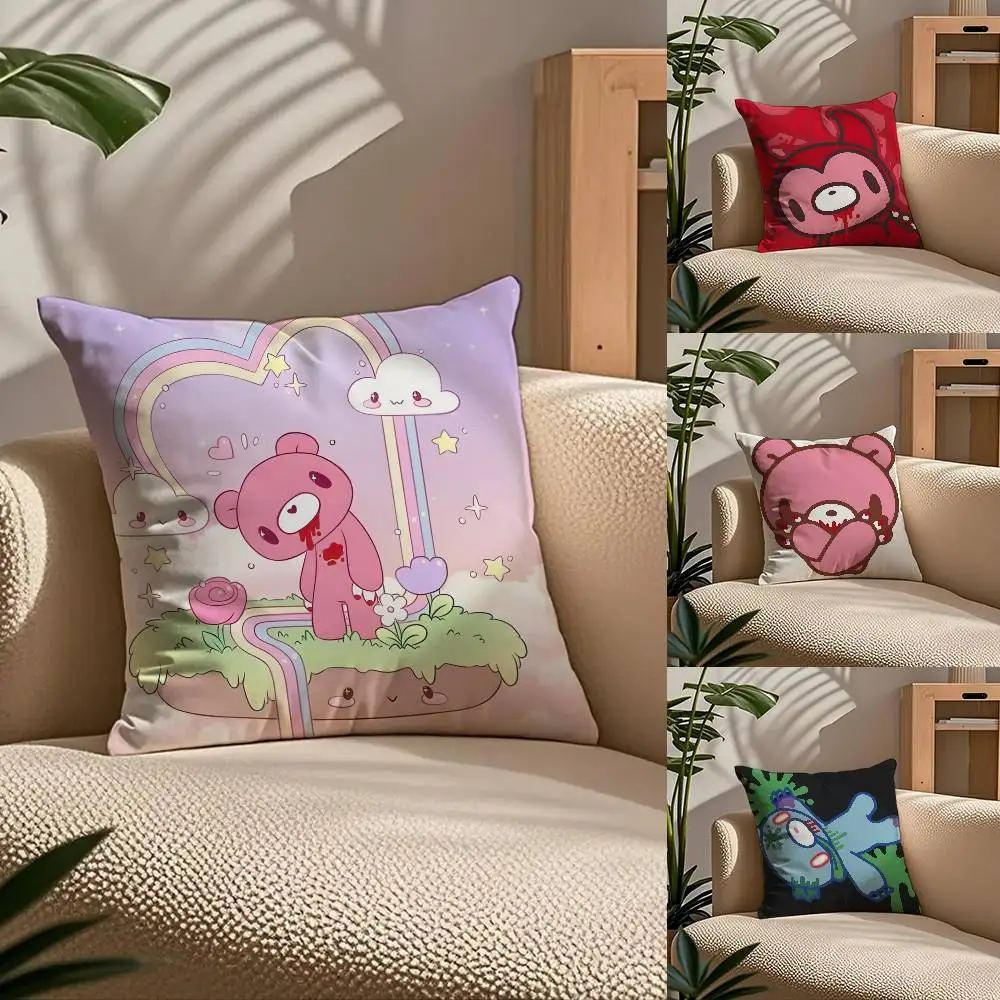 

G-G-Gloomy The N-Naughty G-Grizzly Anime Pillow Case Comfort Sofa Bed Silky Elegant Invisible Zipper Custom Decorative Cushion C