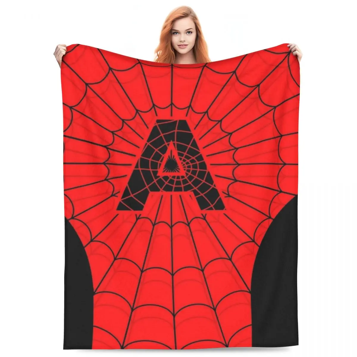 Letter Print Spider Man Web Plush Blanket Students Flannel Bedding Throws For Living Room Soft Warm Bedspread Birthday Gift