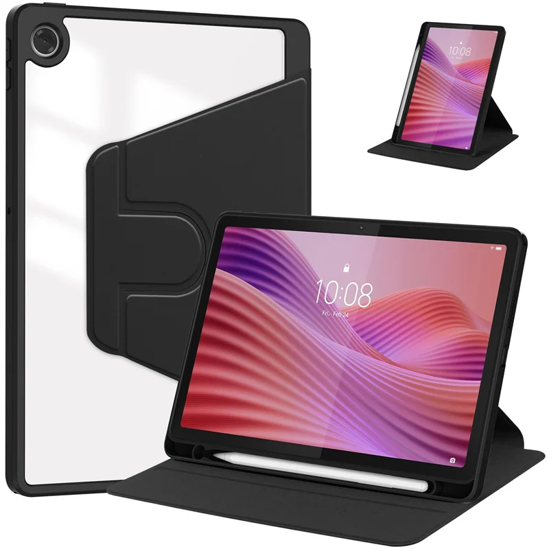 360 °   Drehbare Hülle für Lenovo Tab 10.1 2025, Hülle mit Stifthalter für Lenovo Tab tb311fu tb311xu, horizontale/vertikale Ständerabdeckung