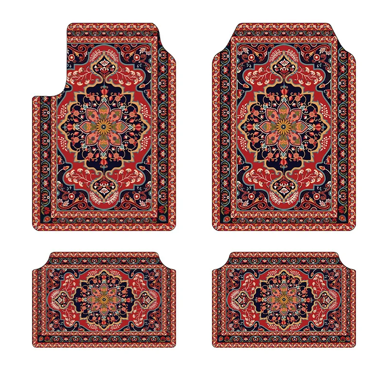 Persia Style Set of Floor Mat Universal Size Car Foot Mat Bohemian Retro Washable Rugs for Bedroom Home Anti-slip Soft Carpet
