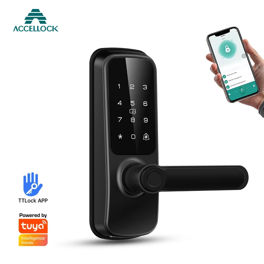 ACCELLOCK High Temperature Smart Deadbolt Door Lock Built-in Camera Doorbell Wi-Fi Enabled Cloud Storage Tuya App Compatible