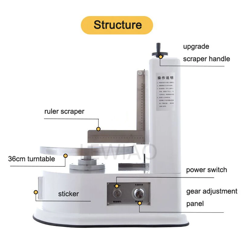 New Arrival Semi Automatic Birthday Cake Cream Coating Filling Machine 4-12Inch Cakes Cream Butter Spreading Daubing Icing Maker