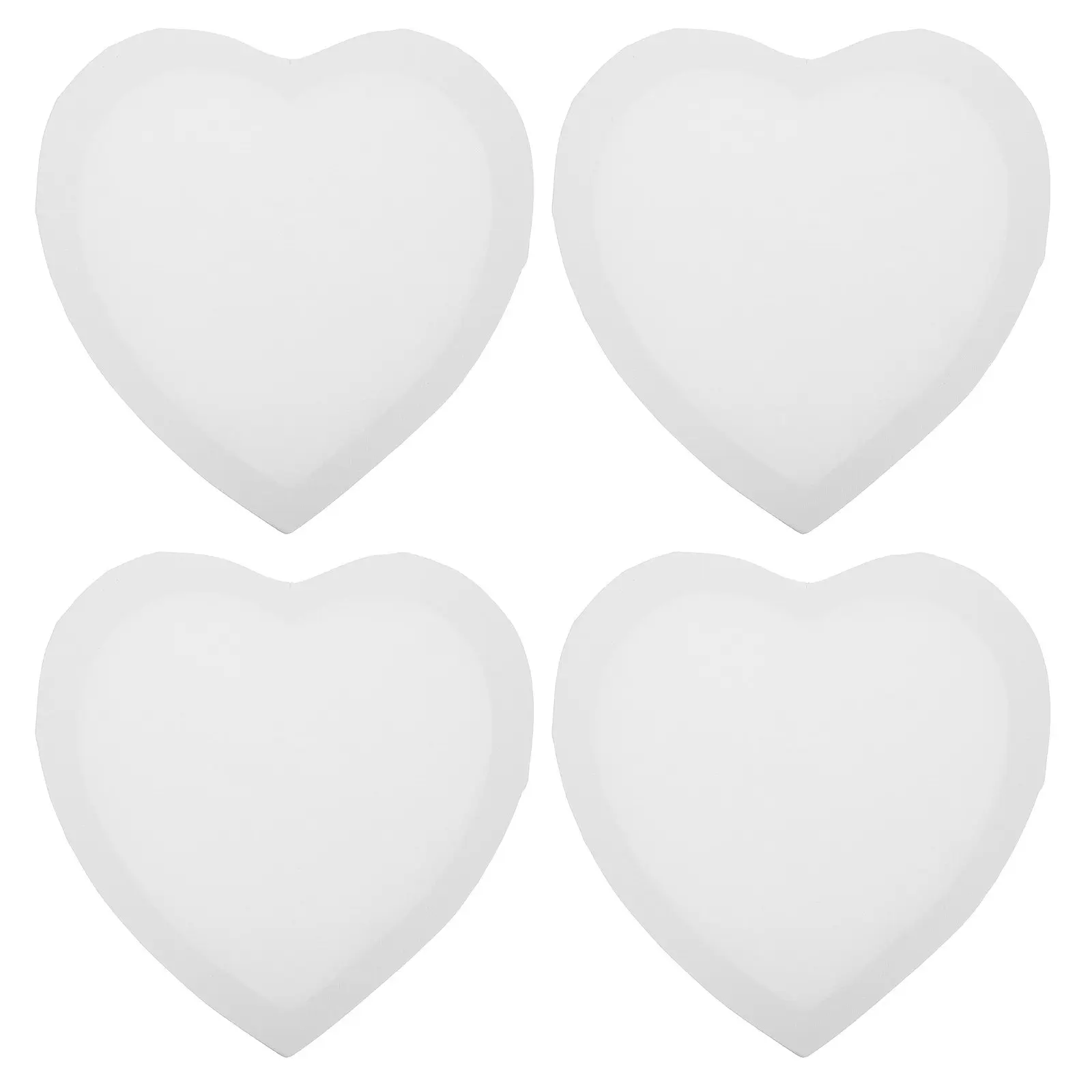 4Pcs Heart-Shaped Cotton Canvas Panels Stretched Blank Art Boards Wood Frame for Oil Acrylic Watercolor Painting